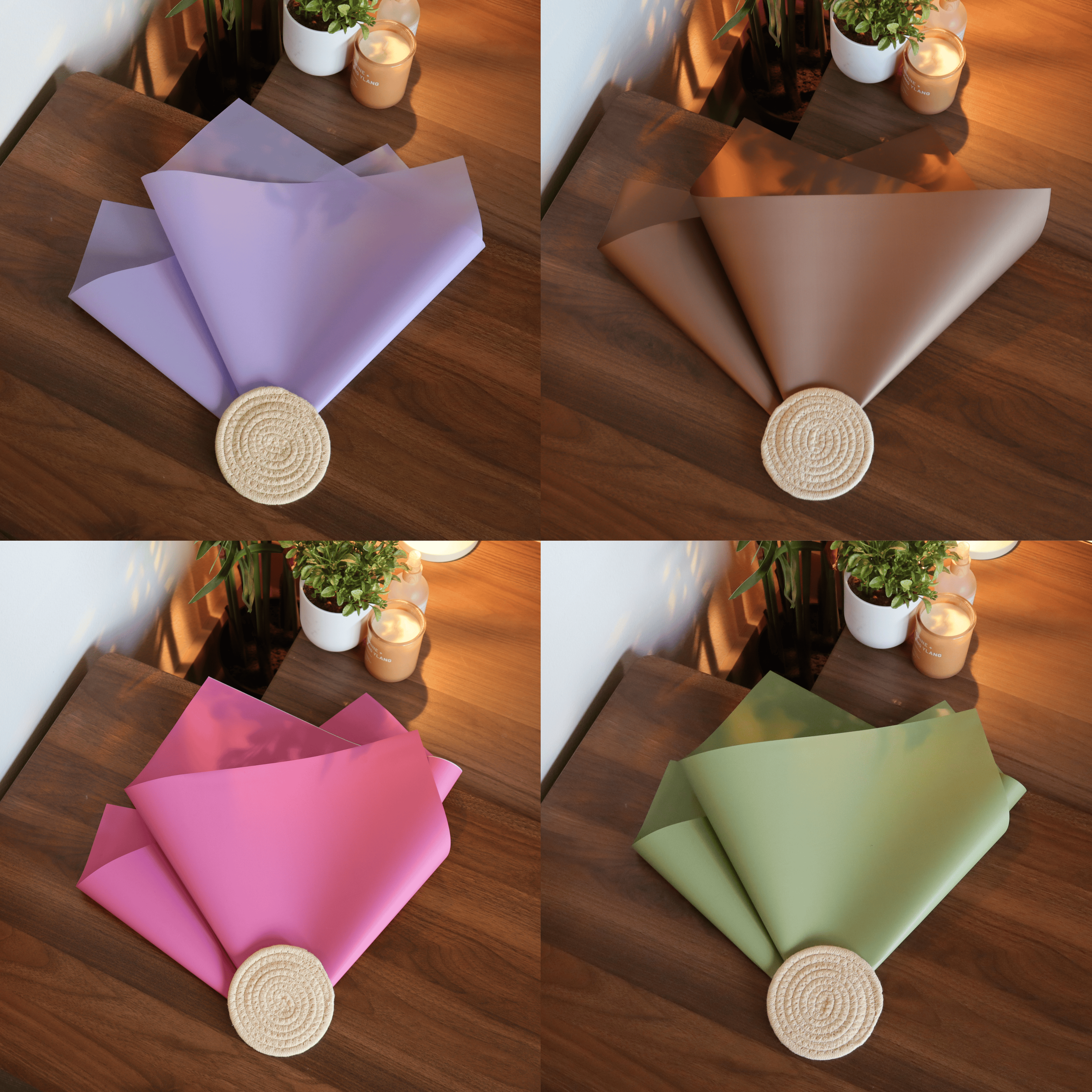 Solid Color Floral Paper